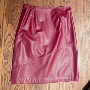 Leather Red Pencil Skirt
